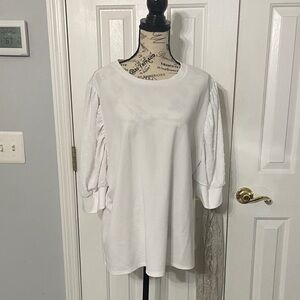 LuLaRoe White Puff Sleeve Blouse
